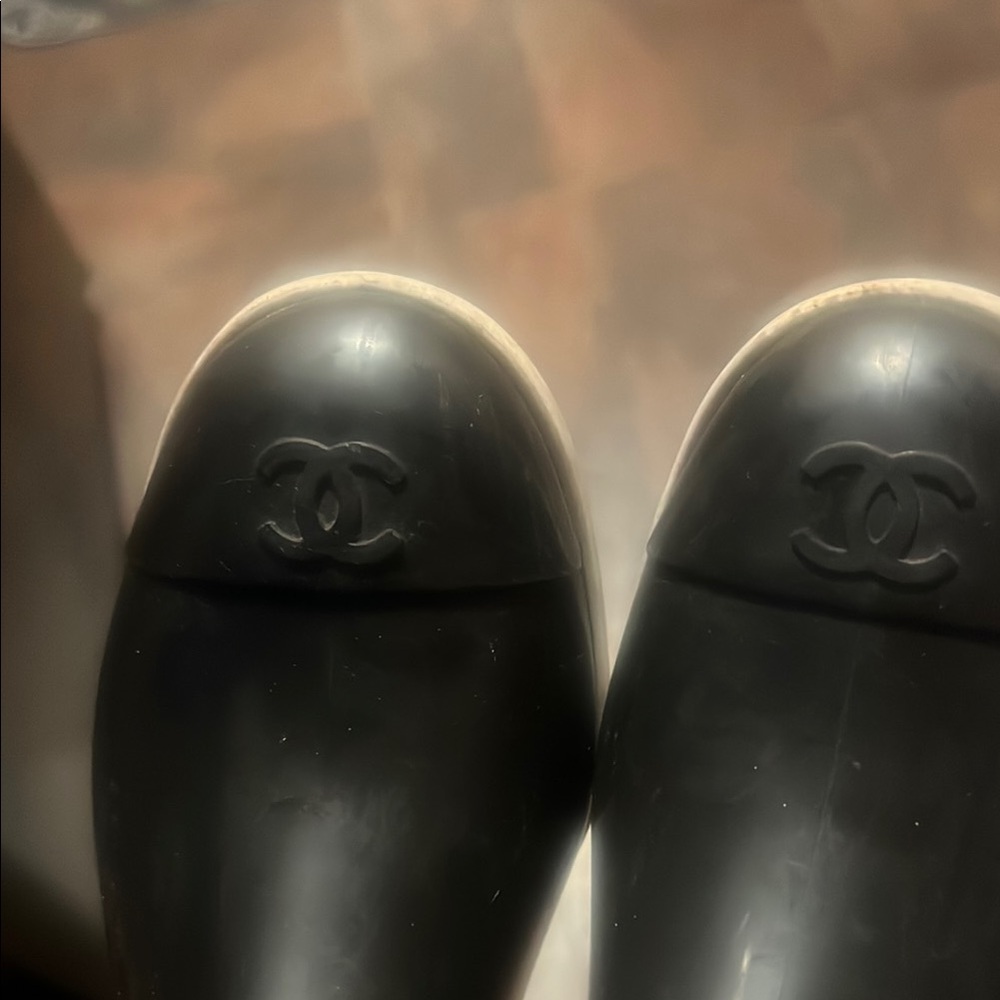 Black Chanel Rain Boots with Logo - Picture 5 of 5